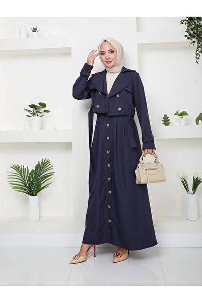 MY QILAM 10numaramoda Kadin Ceket Etek Ikili Takim Kruvaze Yaka Pamuklu Su Geçirmez Trençkot 10nmr648