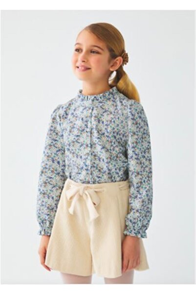 Abel & Lula Abel&Lula kız çocuk uzun kol çiçekli gömlek 5641