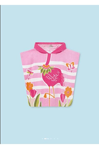 MAYORAL منشفة شاطئ وردية بغطاء للرأس للفتيات - 10691