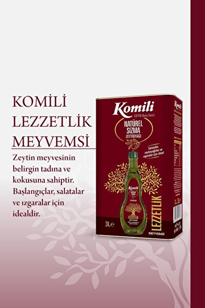 Komili Sızma Meyvemsi Zeytinyağı 3 Lt Teneke