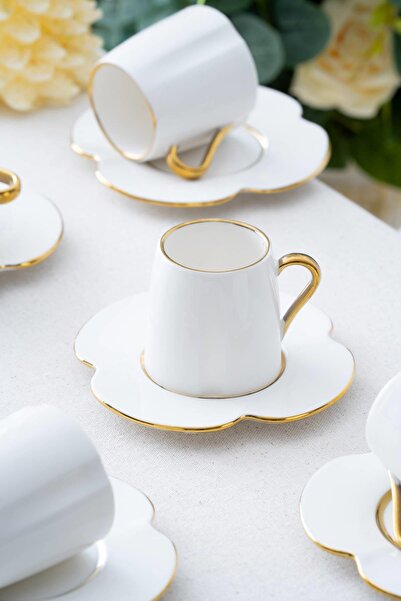 ACAR طقم فناجين قهوة لوتس 6 أشخاص - 90 مل