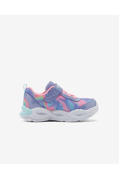 SKECHERS Little Girl Blue Lighted Sports Shoes Twisty Glow Sorbet Swirl 303716 N