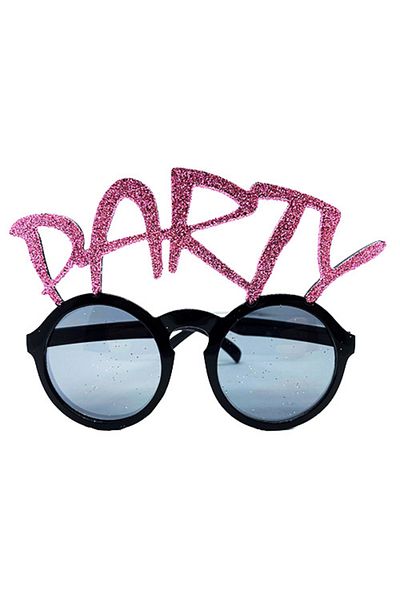 kapsulavm Party Written Silvery Pink Color Party Glasses 15x7 cm