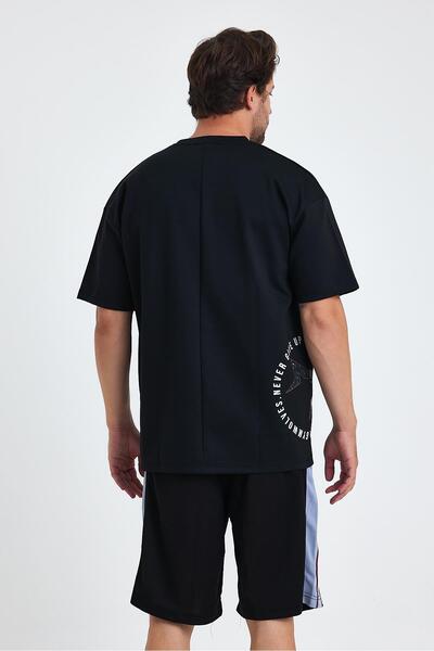 Gymwolves Ανδρικό αθλητικό μπλουζάκι Over Size | Λύκος τυπωμένος | Μπλουζάκι γυμναστικής | Μπλουζάκι | Μαύρο |