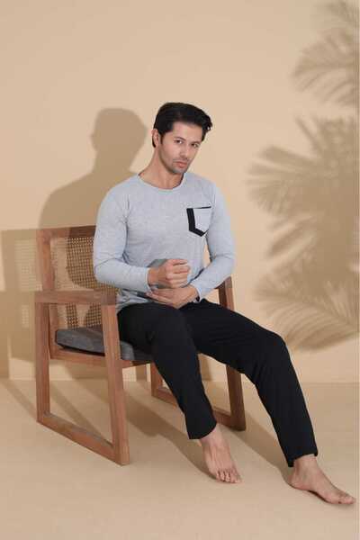 LİLA İÇ GİYİM Férfi egyszínű mez pizsama szett