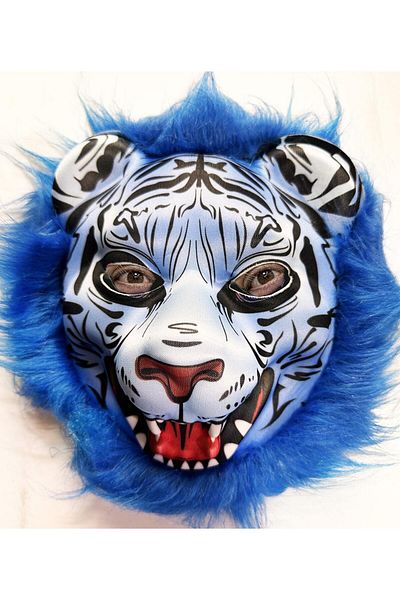 BilfolD Blue-haired tiger mask wolf mask mega plush 27 no