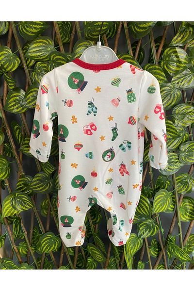 Tiny World Christmas Christmas Snow Globe Patterned Unisex Baby New Year Jumpsuit