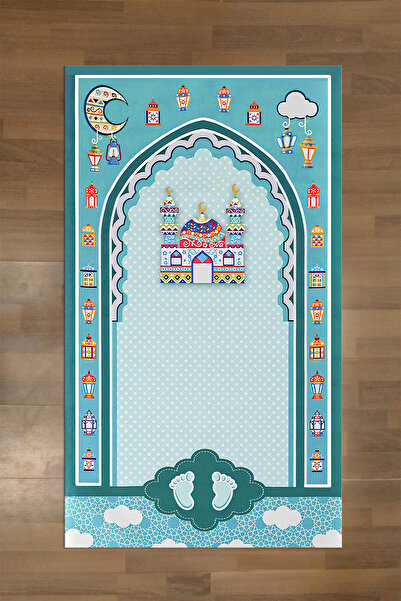 Napoli Home Digital Printed Non-Slip Base Washable Prayer Mat Prayer Rug