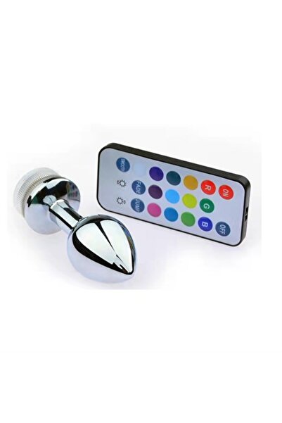 Uzaktan Kumandalı Led Işıklı Küçük Boy Çelik Anal Plug