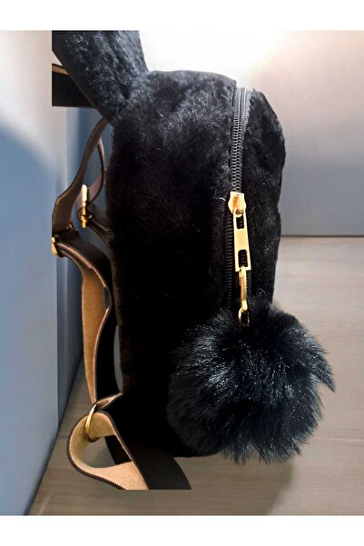 allwear Tavşan Figürlü Peluş Sırt Çantası, Yumuşak Kumaş, Geniş İç  Hacimli Çocuk Sırt Çantası