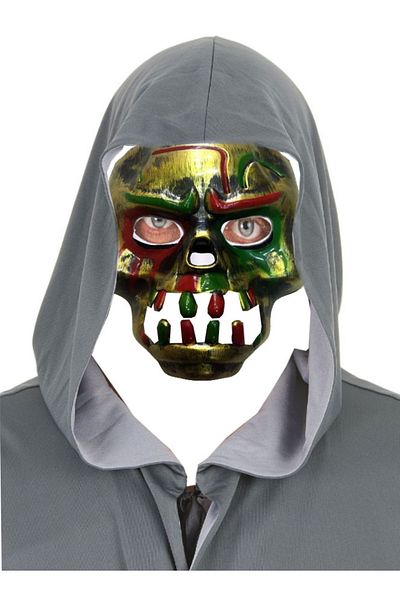 nuit dose Red Bloody Gear Dracula Skull Mask Gold Color