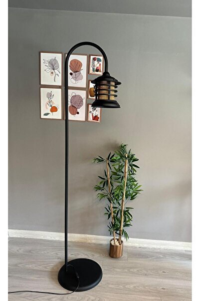 Bamyum Siyah Lambader Modern Dekoratif Metal Oturma Odası Çalışma Odası Zemin Lambası