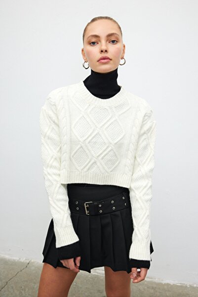 VATKALI Knitted patterned crop sweater