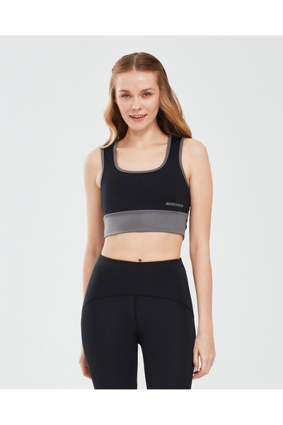 SKECHERS Coll. W Mid Support Bra Women's Black Sports Bra S241110-001