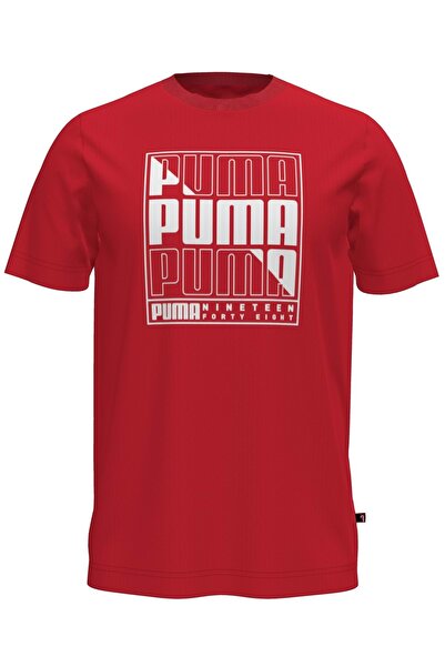Puma 680172 Grehics Box Tea T-Shirt Ανδρικό μπλουζάκι ΚΟΚΚΙΝΟ
