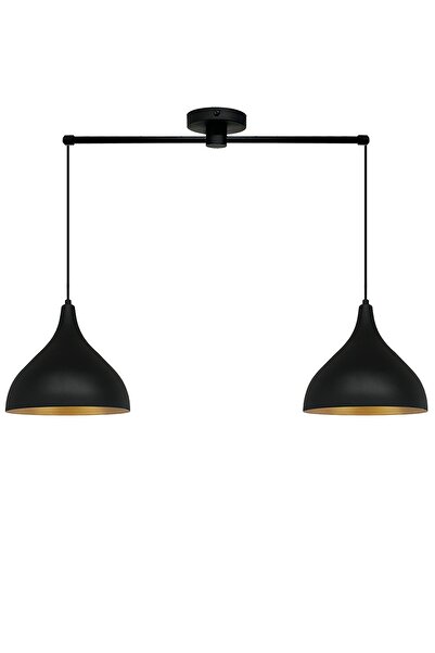 Bamyum İkili Uzun Siyah Sarkıt Avize Salon Mutfak Cafe Restoran Lamba Çocuk Oda Avizeleri Modelleri