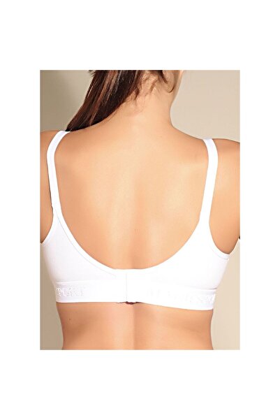 Magic Form 7822 Αθλητικό σουτιέν από χτενισμένο βαμβακερό ύφασμα χωρίς σφουγγάρι - Λευκό