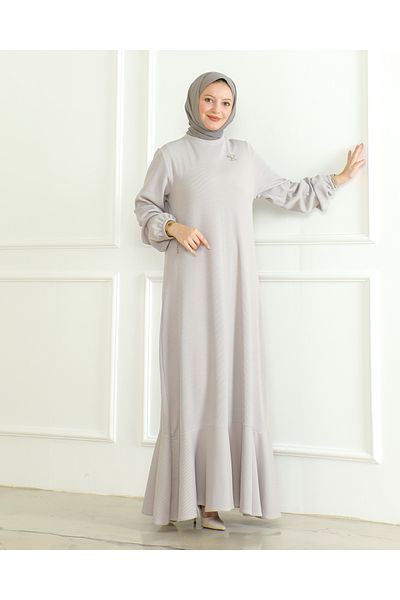 MSK Fashion Indigo Twirl Φόρεμα - Καρφίτσα Λεπτομερές