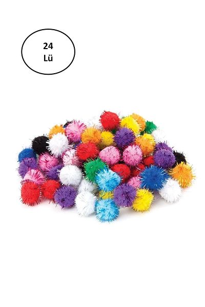 AC BOX Puti Pom Pom Mixed Metallic 10mm-20mm-30 mm 24 pcs