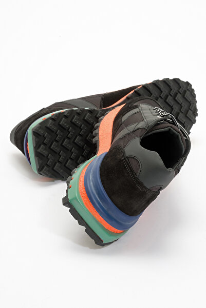 MARCOMEN Erkek Kalın Taban Bağcıklı Comfort Sneaker Gerçek Deri Mc 20354 Siyah