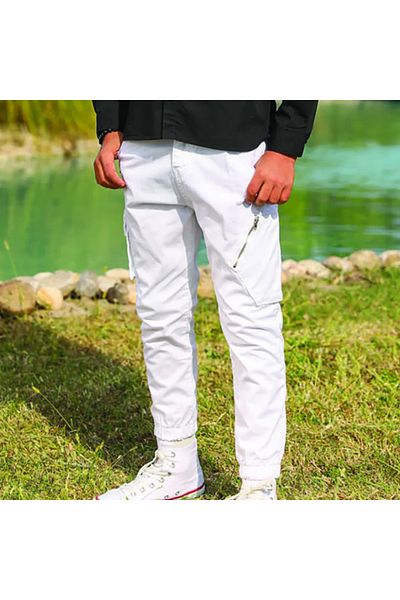 Jack Lions 4-14 Years Boy's Pants White with Zipper Pocket