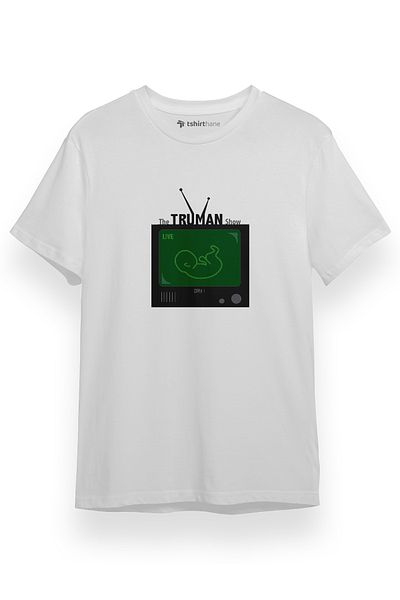 Tshirthane The Truman Show Live Λευκό κοντομάνικο ανδρικό μπλουζάκι