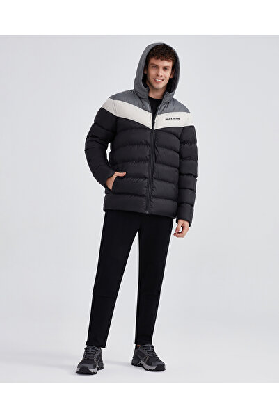 SKECHERS M Outerwear Colorblock Padded Jacket Erkek Siyah Mont S222069-001