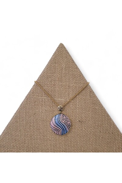 Hedea Sparkling Calmness Rice Tile Stone Steel Chain Necklace