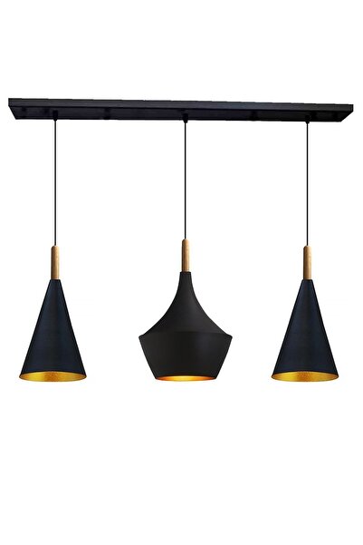 Bamyum Üçlü Ystad Ahşap Başlık Avize Sarkıt Yemek Masası Üstü Iç Mekan Cafe Modern Otel Restoran