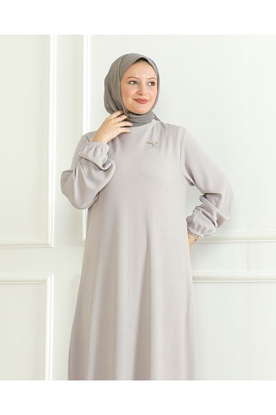 MSK Fashion Indigo Twirl Φόρεμα - Καρφίτσα Λεπτομερές