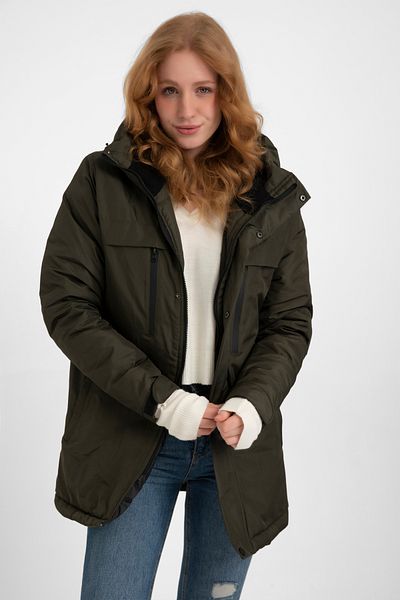 Montup Women's Khaki Fleece Inside Furry Water and Windproof Hooded Winter Coat & Coat & Parka