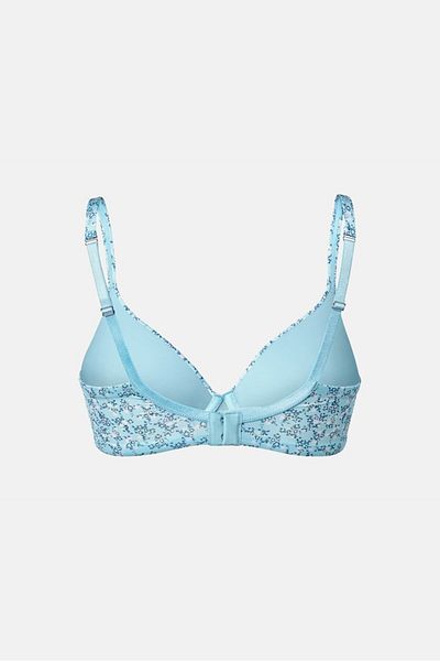 Tchibo Women Allover Print Padded Underwired Bra, Turquoise