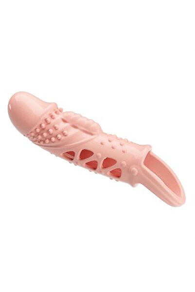 2,5 cm Dolgu Uzatmalı Titreşimli Penis Kılıfı Prezervatif Vibratör