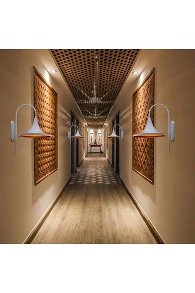 Bamyum Yomita White Sconce Lamp Cafe Patisserie Restaurant Living Room Bakery Hotel Office Staircase Retro Vintage