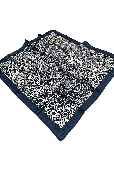 Levidor Μεταξωτό κασκόλ Navy Blue Twill - 3908-05