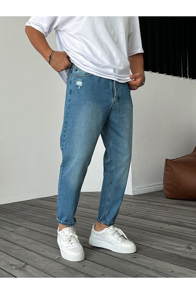 BYBASICMAN Antique Blue Ripped Boyfriend Jeans - Ke-399/229