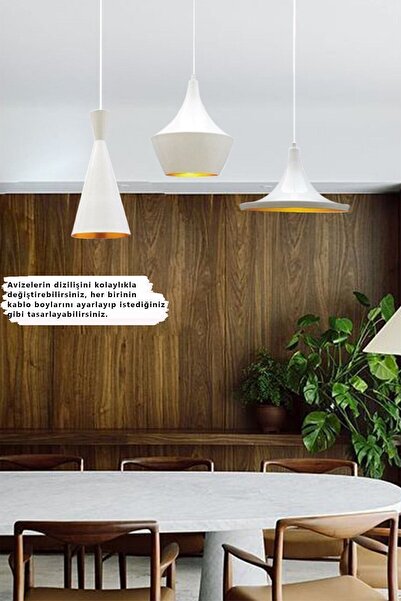 Bamyum Üçlü Eximia Sarkıt Lamba Yemek Masası Oturma Odası Mutfak Salon Otel Showroom Ev Hediyesi