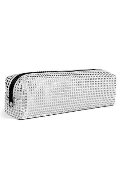 Gözde Proje Artificial Leather White Dotted Pencil Case