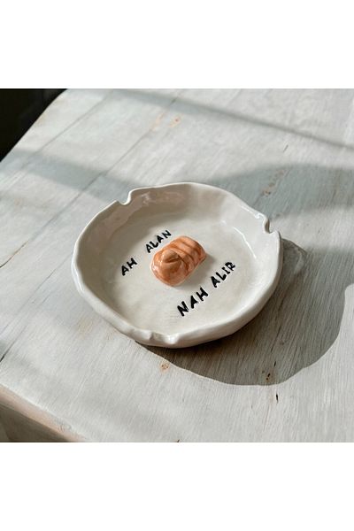 HAB TRADE Ah Alan Nah Take Motto Handmade Ceramic Ashtray