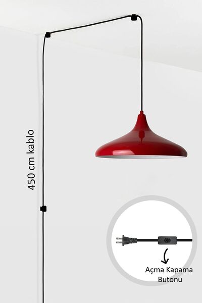 Bamyum Champion Fişe Takılabilir Tekli Avize Sarkıt Salon Mutfak Ofis Oturma Odası Aydınlatma Sarkıt Lamba