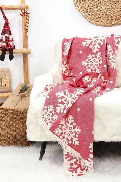 Befera Design single Muslin Pique - 100% Cotton Jacquard Bedspread, Tv Blanket 140x200 snowflake