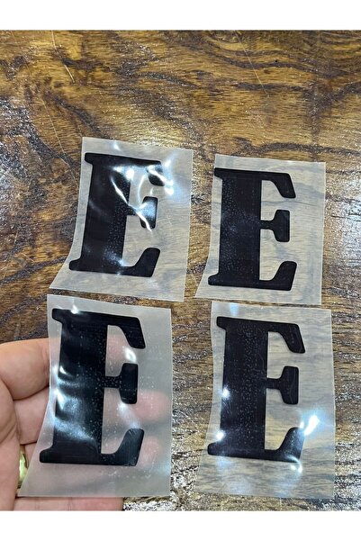 Gönülden Tasarım 4 BUCĂȚI FIER DE CUCUTĂ NEGRU STICKING E LETTER PRINT TRANSFER ARMĂ LETTER 6X4 CM