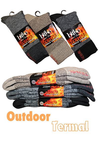 socksbox Θερμικές κάλτσες εξωτερικού χώρου - Χοντρό ενισχυμένο, ανθεκτικό, μη συμπιεστικό λάστιχο, 3 ζεύγη, 41-45