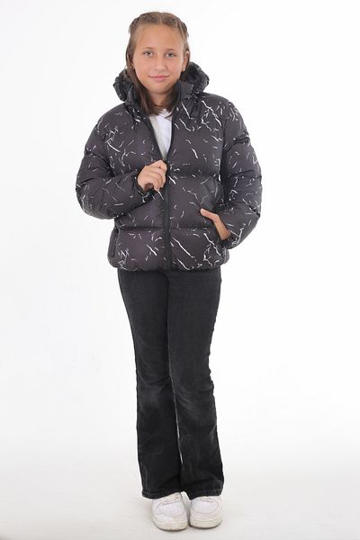freemen Girl's Black Removable Hooded Water and Windproof Winter Puffer Coat & Coat & Parka