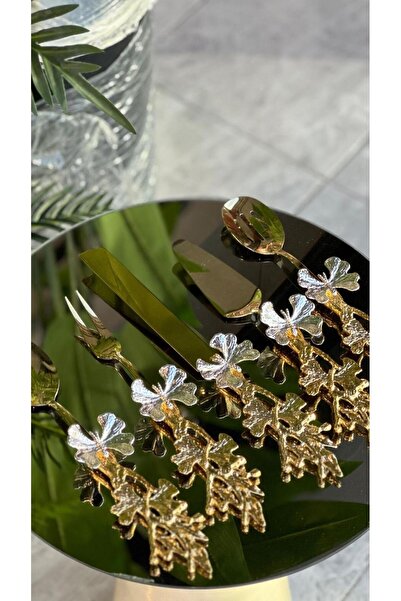 PONCİKPAZAR 5`Lİ GOLD KELEBEK MODEL SERVİS SETİ