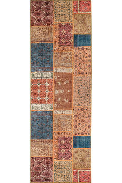 Cool Halı Carnival Renkli Patchwork Halı Yolluk Yıkanabilir Mutfak Halısı Vin...