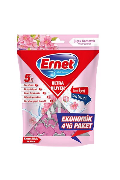 Ernet Ultra Hijyen Klozet Blok Çiçek Karnavalı 4X50 Gr