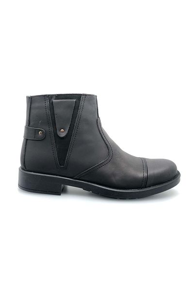 Kids Club Shoes Dropland 4703 Γνήσιο Δερμάτινο Μάλλινο Ανδρικές Μπότες ΜΑΥΡΟ