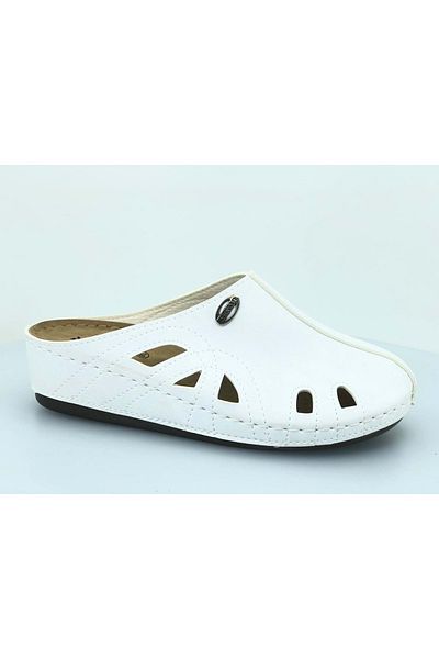Kids Club Shoes Aryan 09-130 Γυναικείες ορθοπεδικές παντόφλες ΛΕΥΚΕΣ