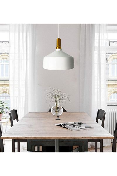 Bamyum Large White Chandelier Single Modern Decorative Pendant Lamp Living Room Hotel Fitness Shop Doorway